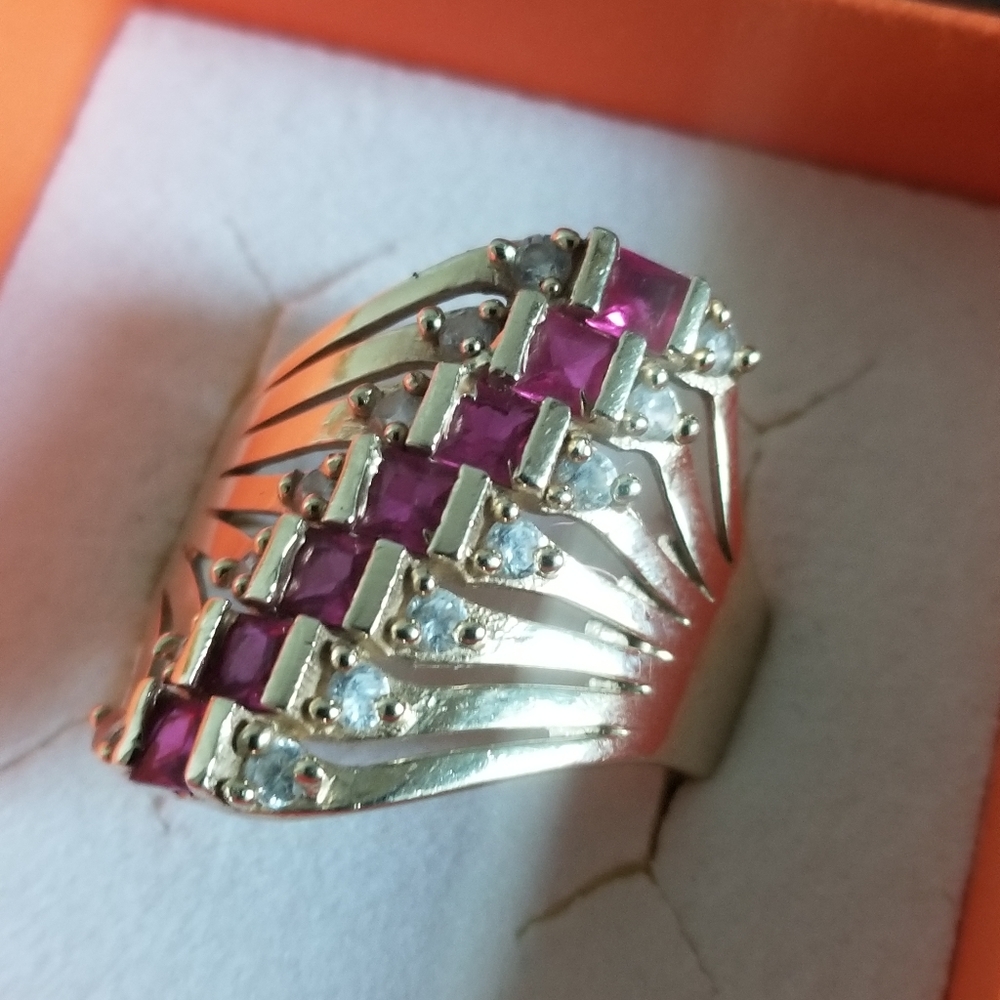 Sale! Vintage Semanario 14k ruby ring sz - Picture 7 of 16